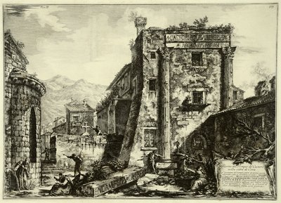 Ruins of the Temple of Castor, from the Album Antiquities of Cora by Francesco Piranesi